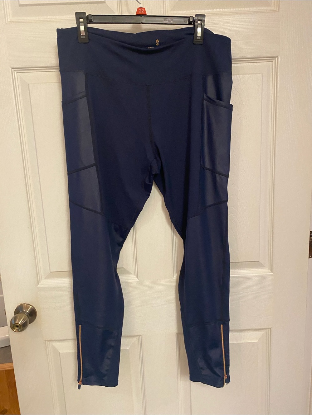 Free Country Navy Leggings with rose Gold Logo Print